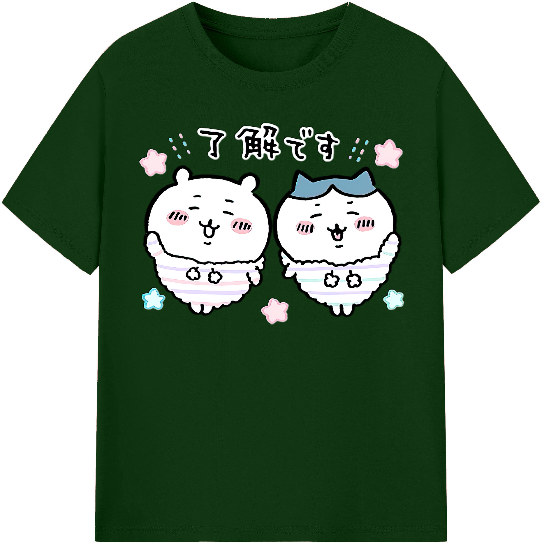 （画像用） ちいかわ ハチワレ Chii-kawa hachiware 綿100％半袖Tシャツ（フロントプリント）